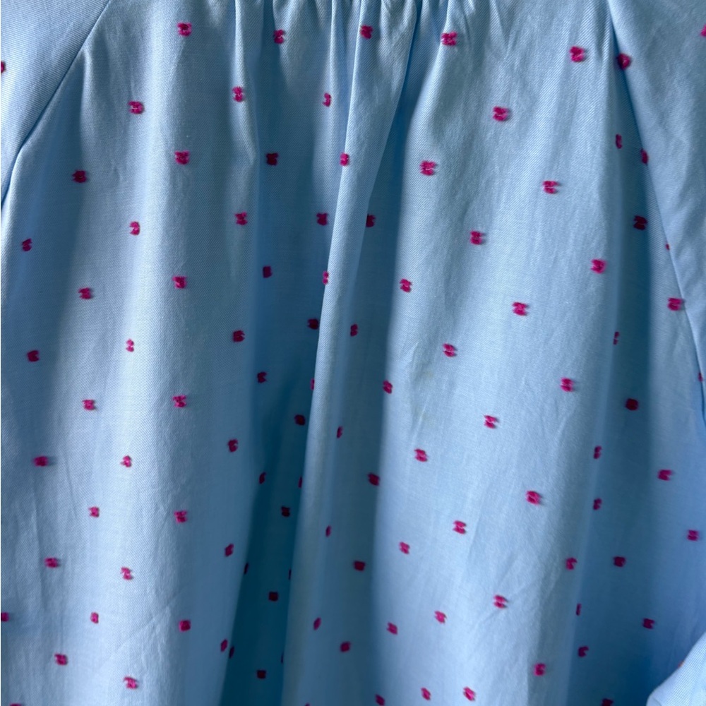 Croft & Barrow 3X Long Sleeve Popover Top Blue NWT Casual Office Ruffle Neck - Picture 9 of 13